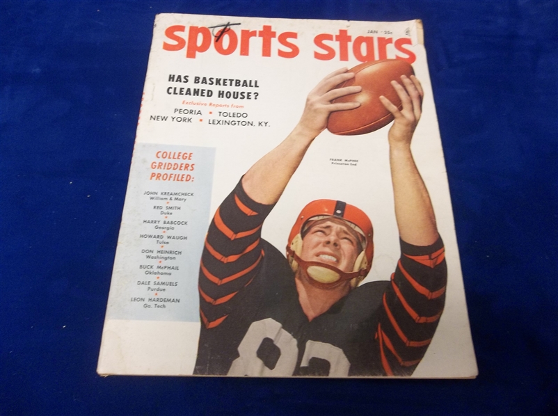 Jan. 1953 “Sports Stars" Magazine- Frank McPhee Princeton End on Cover