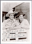 Autographed Smiley Burnette Western Movie Actor B/W 5 x 7 Photo w/Gene Autry