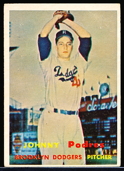 1957 Topps Baseball- #277 John J. Podres, Brooklyn- Semi Hi#