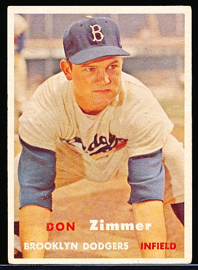 1957 Topps Baseball- #284 Don Zimmer, Brooklyn- Semi Hi#