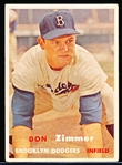 1957 Topps Baseball- #284 Don Zimmer, Brooklyn- Semi Hi#