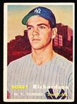 1957 Topps Baseball- #286 Bobby Richardson, Yankees- Rookie Card! Semi Hi# 