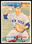 1957 Topps Baseball- #306 Darrell Johnson, Yankees- Semi Hi#