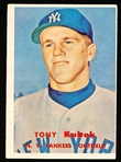 1957 Topps Baseball- #312 Tony Kubek, Yankees- Rookie Card