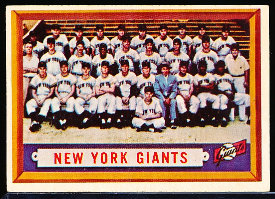1957 Topps Baseball- #317 New York Giants- Semi Hi#