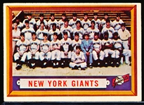 1957 Topps Baseball- #317 New York Giants- Semi Hi#