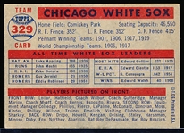 1957 Topps Baseball- #329 White Sox Team