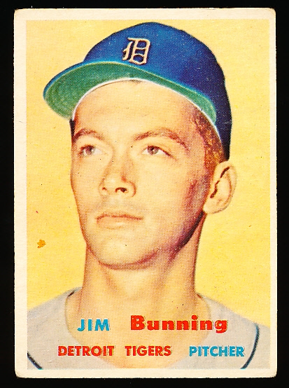 1957 Topps Baseball- #338 Jim Bunning, Tigers