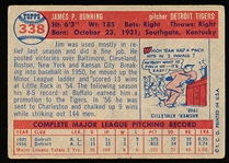 1957 Topps Baseball- #338 Jim Bunning, Tigers