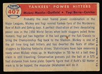 1957 Topps Baseball- #407 Mantle/Berra