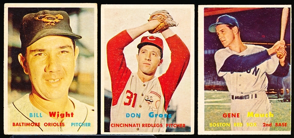 1957 Topps Baseball- 3 Diff Semi Hi#s