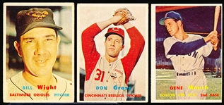 1957 Topps Baseball- 3 Diff Semi Hi#s