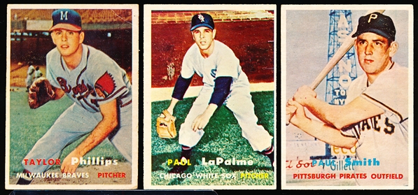 1957 Topps Baseball- 3 Diff Semi Hi#s
