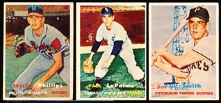 1957 Topps Baseball- 3 Diff Semi Hi#s
