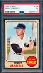 1968 Topps Baseball- #280 Mickey Mantle, Yankees- PSA 5 (Ex)