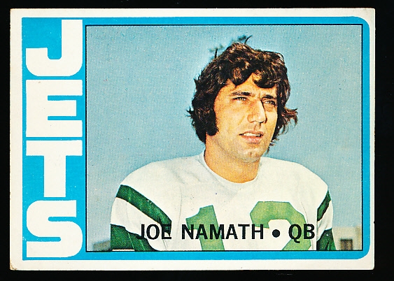 1972 Topps Football- #100 Joe Namath, Jets
