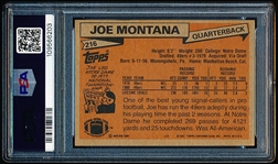 1981 Topps Football- #216 Joe Montana, 49ers- PSA Vg-Ex 4