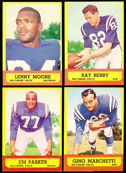 1963 Topps Ftbl.- 4 Diff. Cards
