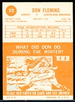 1963 Topps Ftbl. #22 Don Fleming RC SP