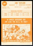 1963 Topps Ftbl. #87 Jim Taylor