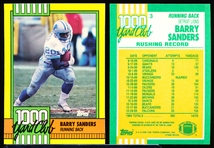 1990 Topps Ftbl. “1000 Yard Club" #3 Barry Sanders- 10 Cards