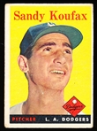 1958 Topps Baseball- #187 Sandy Koufax, Dodgers