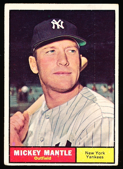 1961 Topps Baseball- #300 Mickey Mantle, Yankees