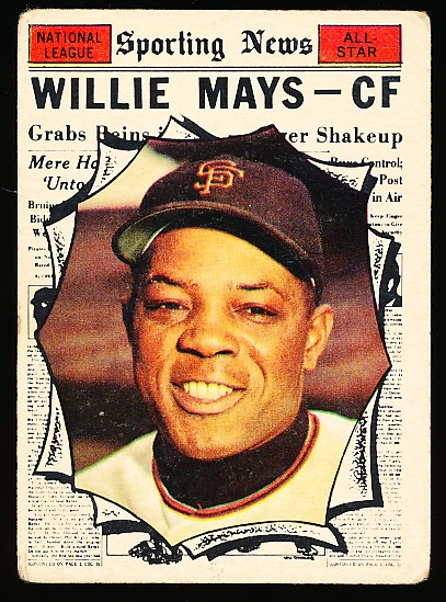 1961 Topps Baseball- #579 Willie Mays All Star- Hi# 