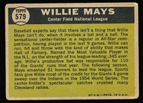 1961 Topps Baseball- #579 Willie Mays All Star- Hi# 