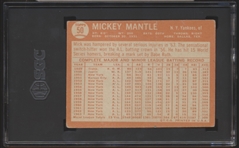 1964 Topps Baseball- #50 Mickey Mantle, Yankees- SGC 1.5 (Fair)