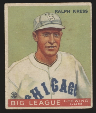 1933 Goudey Baseball- #33 Ralph Kress, White Sox