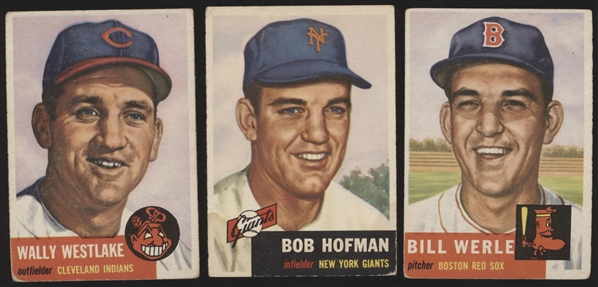 1953 Topps Baseball- 3 Diff