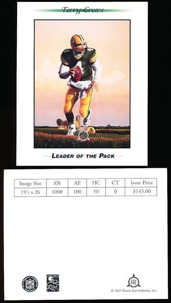 1997 Sierra Sun Editions, Inc. Terry Crews Brett Favre 4" x 5" Art Promo Cards- 4 Cards
