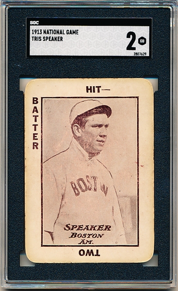 1913 WG5 National Game Baseball- Tris Speaker, Boston Am.- SGC 2 (Good)