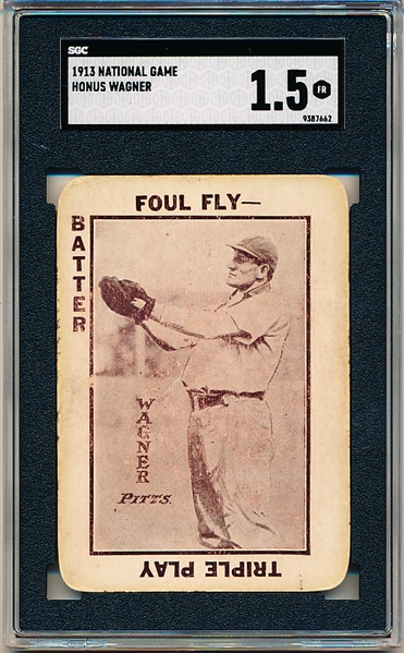 1913 WG5 National Game Baseball- Honus Wagner, Pittsburgh- SGC 1.5 (Fair)