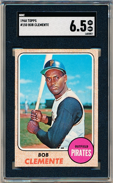 1968 Topps Baseball- #150 Clemente, Pirates- SGC 6.5 (Ex-Nm+)
