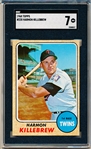 1968 Topps Baseball- #220 Harmon Killebrew, Twins- SGC 7 (NM)