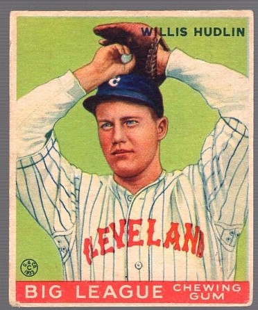 1933 Goudey Baseball- #96 Willis Hudlin, Cleveland