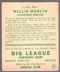 1933 Goudey Baseball- #96 Willis Hudlin, Cleveland