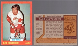 1973-74 Topps Hockey- #141 Alex Delvecchio, Red Wings- 12 Cards
