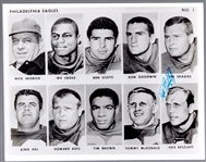 1963 Philadelphia Eagles NFL Team Issued Media Photos- 2 Diff. B/W 8" x 10" Photos- One Autographed by Pete Retzlaff!