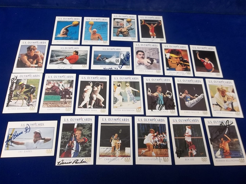 Autographed 1992 Impel “U.S. Olympicards"- 23 Diff.