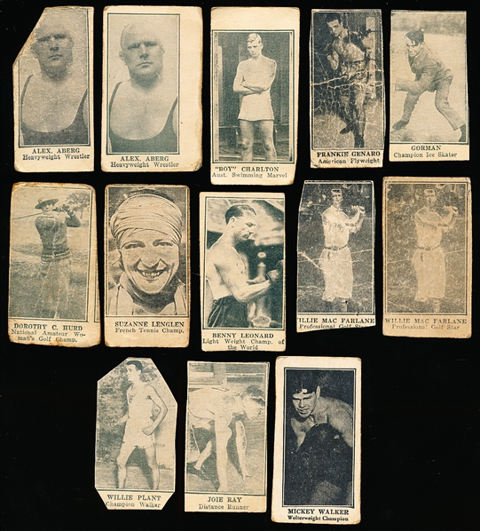 1920s-30s? Champion Sports Star Individual Strip Cards- 13 Asst.