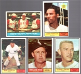 1961 Topps Baseball- 5 Diff