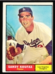 1961 Topps Baseball- #344 Sandy Koufax, Dodgers