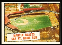 1961 Topps Baseball- #406 Mantle Blasts 565 Ft. Home Run