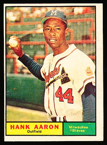 1961 Topps Baseball- #415 Hank Aaron, Braves