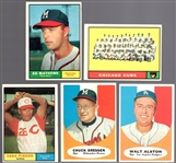 1961 Topps Baseball- 5 Diff