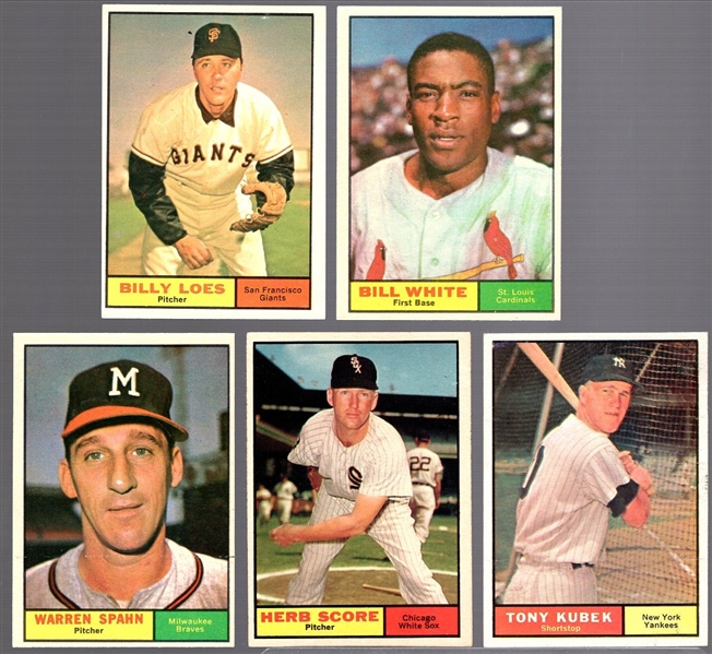 1961 Topps Baseball- 5 Diff