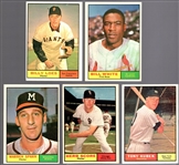 1961 Topps Baseball- 5 Diff